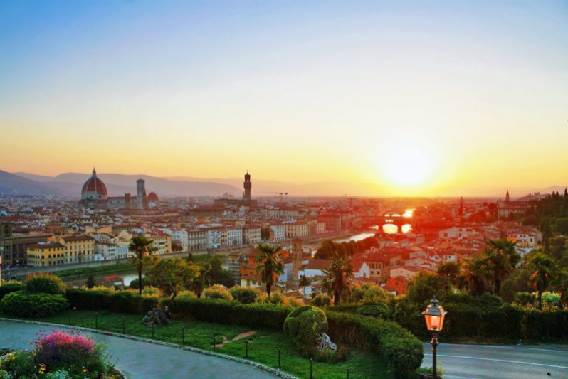 Panorama di Firenze all'alba